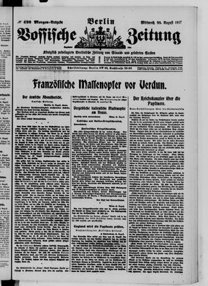 Vossische Zeitung on Aug 22, 1917