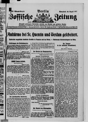 Vossische Zeitung vom 25.08.1917
