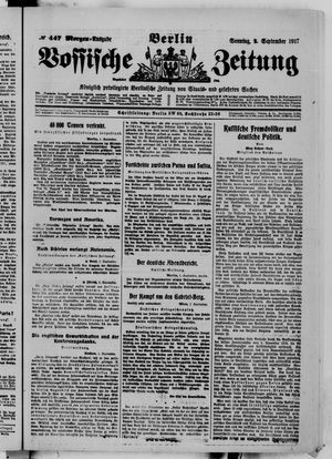 Vossische Zeitung on Sep 2, 1917