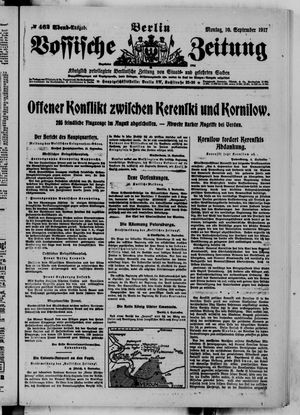 Vossische Zeitung vom 10.09.1917