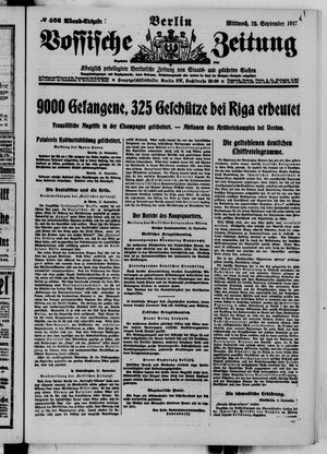 Vossische Zeitung vom 12.09.1917
