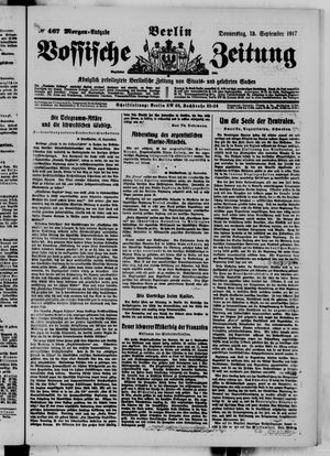 Vossische Zeitung on Sep 13, 1917