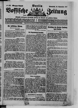 Vossische Zeitung vom 15.09.1917