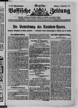 Vossische Zeitung on Sep 17, 1917