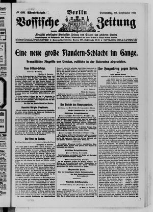 Vossische Zeitung on Sep 20, 1917