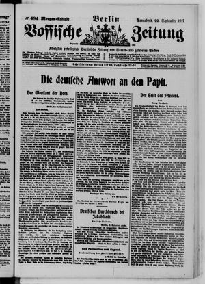 Vossische Zeitung vom 22.09.1917