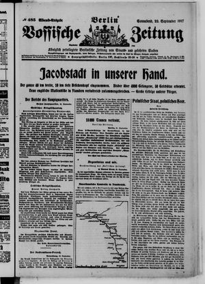 Vossische Zeitung vom 22.09.1917