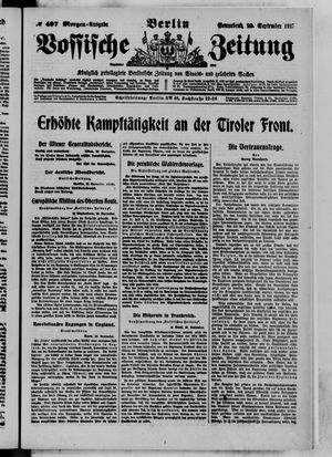 Vossische Zeitung on Sep 29, 1917