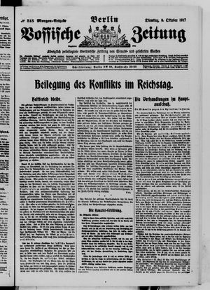 Vossische Zeitung on Oct 9, 1917