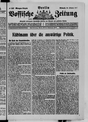 Vossische Zeitung on Oct 10, 1917