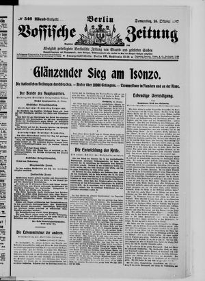 Vossische Zeitung vom 25.10.1917