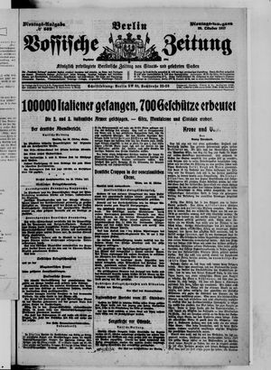 Vossische Zeitung on Oct 29, 1917