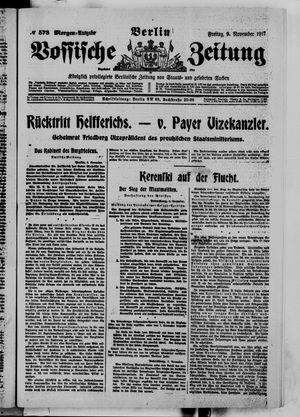 Vossische Zeitung on Nov 9, 1917