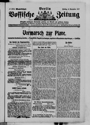 Vossische Zeitung on Nov 9, 1917