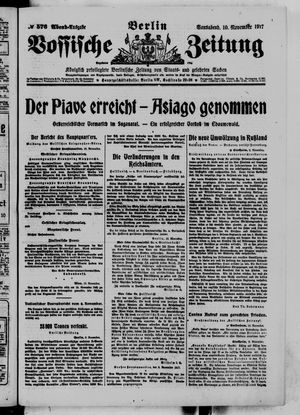 Vossische Zeitung vom 10.11.1917