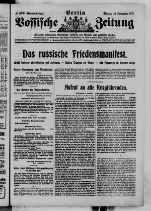 Vossische Zeitung vom 12.11.1917