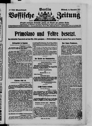 Vossische Zeitung vom 14.11.1917