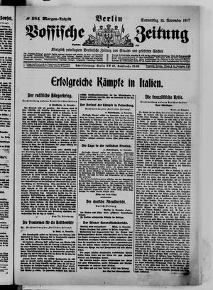 Vossische Zeitung on Nov 15, 1917