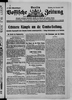 Vossische Zeitung on Nov 20, 1917