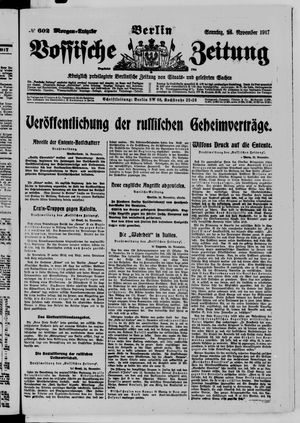 Vossische Zeitung vom 25.11.1917