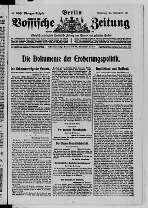 Vossische Zeitung vom 27.11.1917