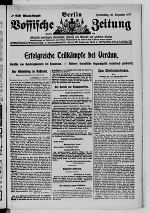 Vossische Zeitung vom 27.12.1917