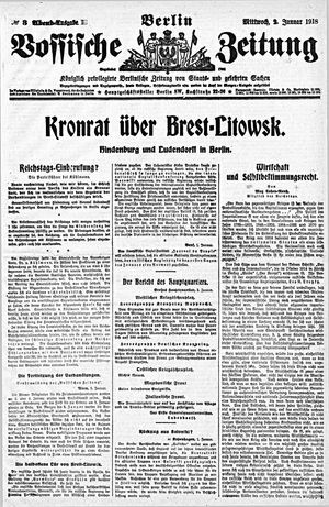 Vossische Zeitung vom 02.01.1918