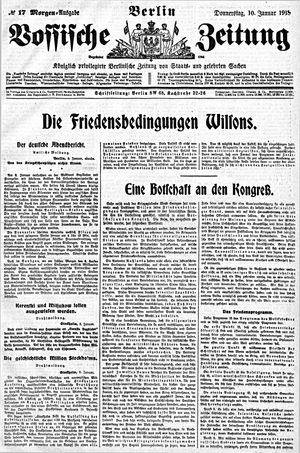 Vossische Zeitung on Jan 10, 1918