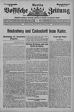 Vossische Zeitung on Jan 14, 1918