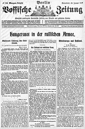 Vossische Zeitung vom 19.01.1918