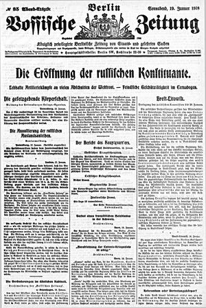 Vossische Zeitung vom 19.01.1918