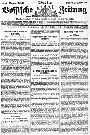Vossische Zeitung vom 23.01.1918