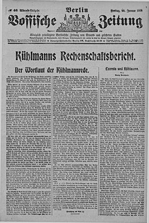 Vossische Zeitung on Jan 25, 1918