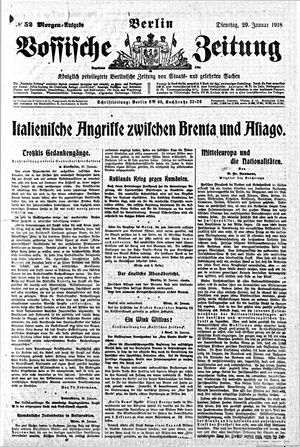 Vossische Zeitung on Jan 29, 1918