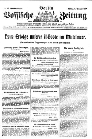 Vossische Zeitung on Feb 8, 1918
