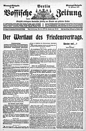 Vossische Zeitung vom 11.02.1918