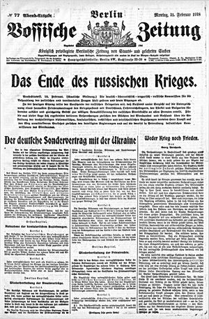 Vossische Zeitung vom 11.02.1918