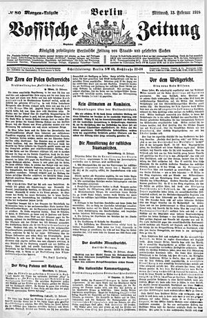 Vossische Zeitung on Feb 13, 1918