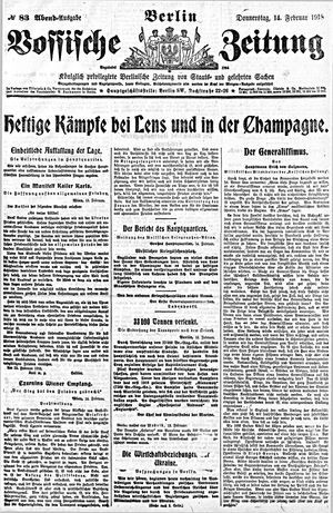 Vossische Zeitung vom 14.02.1918