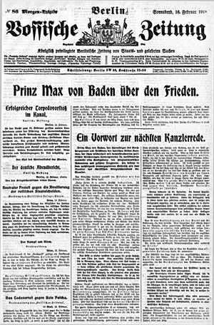Vossische Zeitung vom 16.02.1918