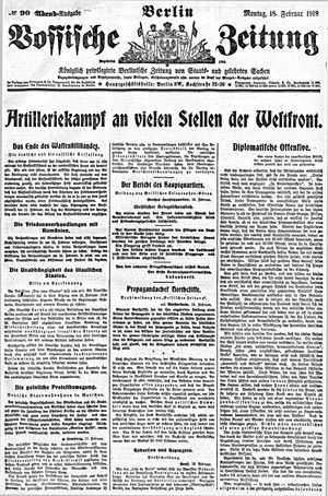 Vossische Zeitung on Feb 18, 1918