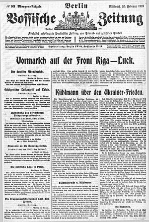 Vossische Zeitung on Feb 20, 1918