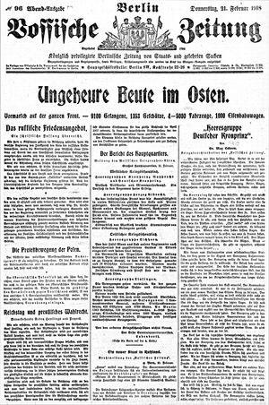 Vossische Zeitung vom 21.02.1918