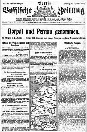 Vossische Zeitung vom 25.02.1918