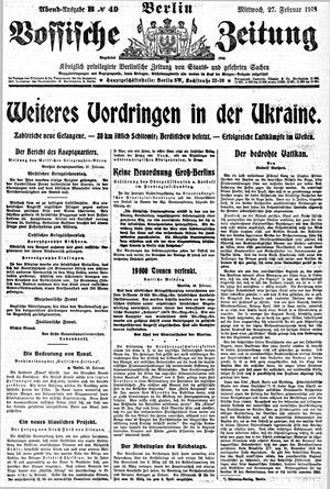 Vossische Zeitung vom 27.02.1918