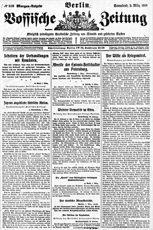 Vossische Zeitung vom 02.03.1918