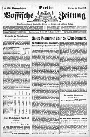 Vossische Zeitung on Mar 15, 1918