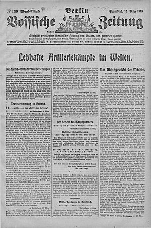 Vossische Zeitung on Mar 16, 1918