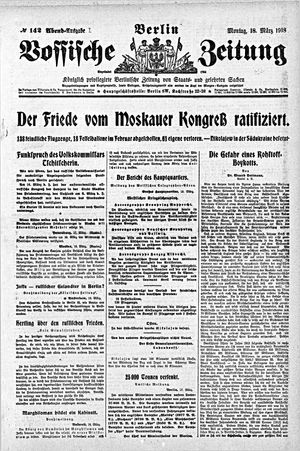 Vossische Zeitung vom 18.03.1918