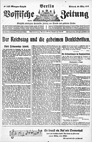 Vossische Zeitung on Mar 20, 1918
